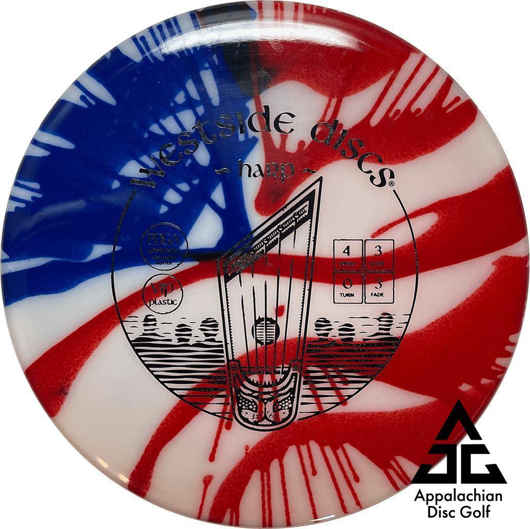 Harp VIP Mid-range Putter 4|3|0|3 MyDye American Flag - Appalachian Disc Golf