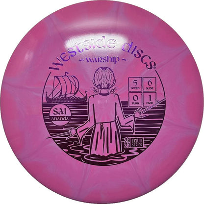Westside Discs Tournament Burst Warship Midrange Driver 5|6|0|1 Sai Ananda 2023 - Appalachian Disc Golf